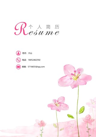 唯美淡雅简历模板单页 (12).docx