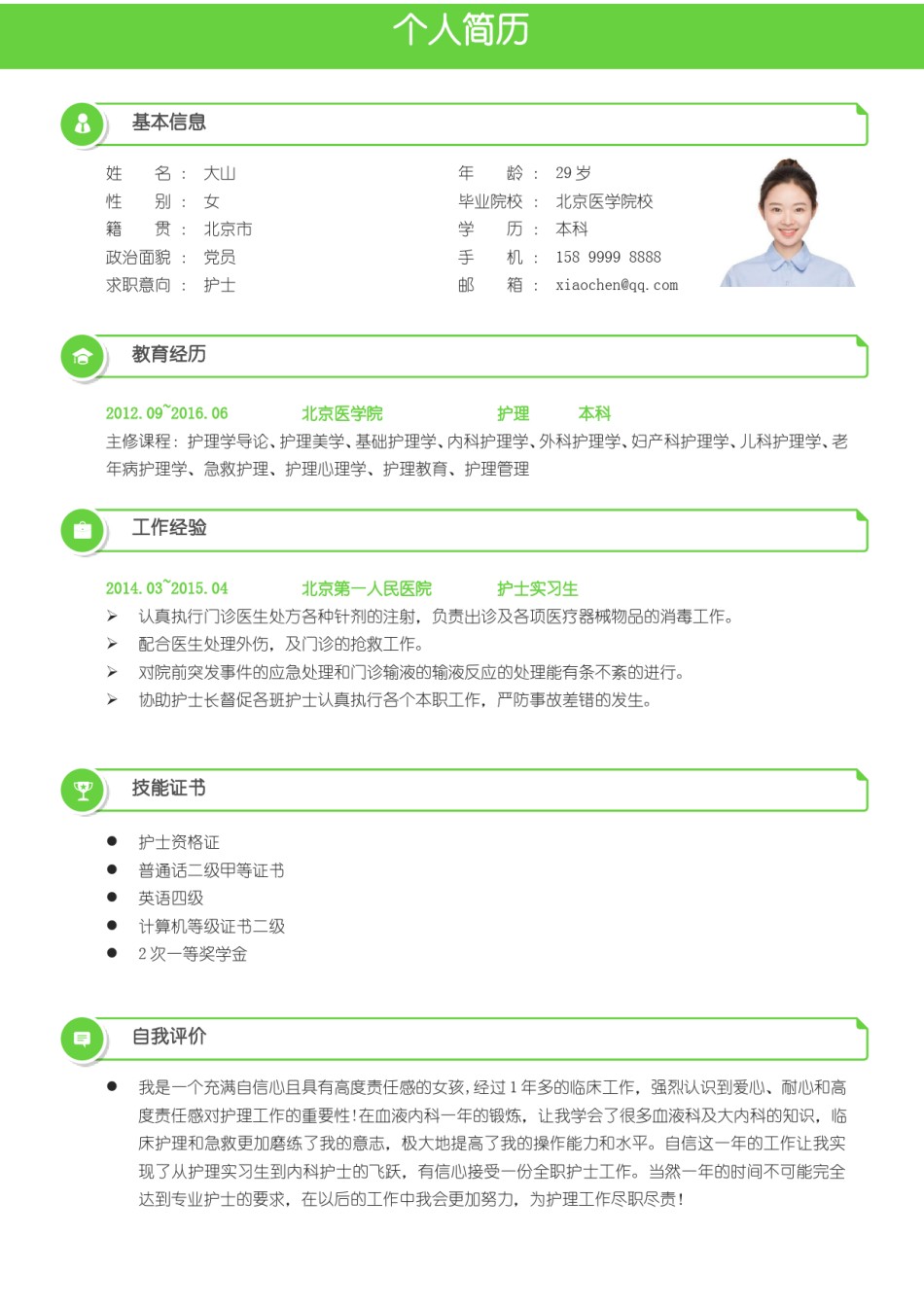 医生护士简历模板四页 (36).doc_第2页