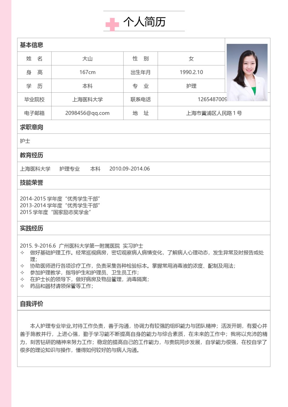 医生护士简历模板四页 (32).doc_第2页