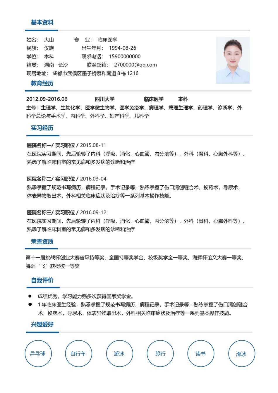 医生护士简历模板四页 (12).docx_第2页