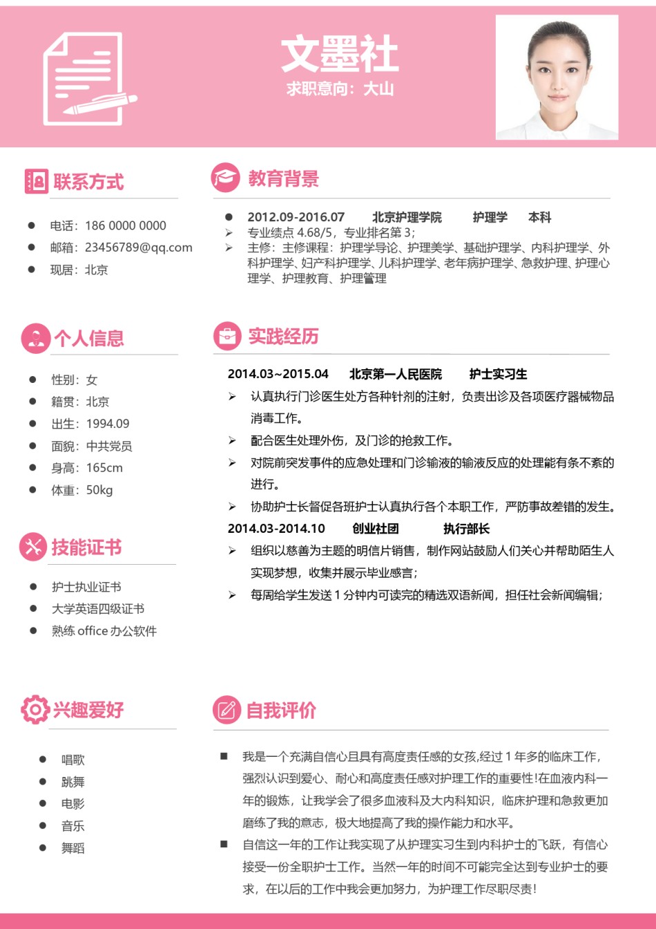 医生护士简历模板四页 (13).doc_第2页