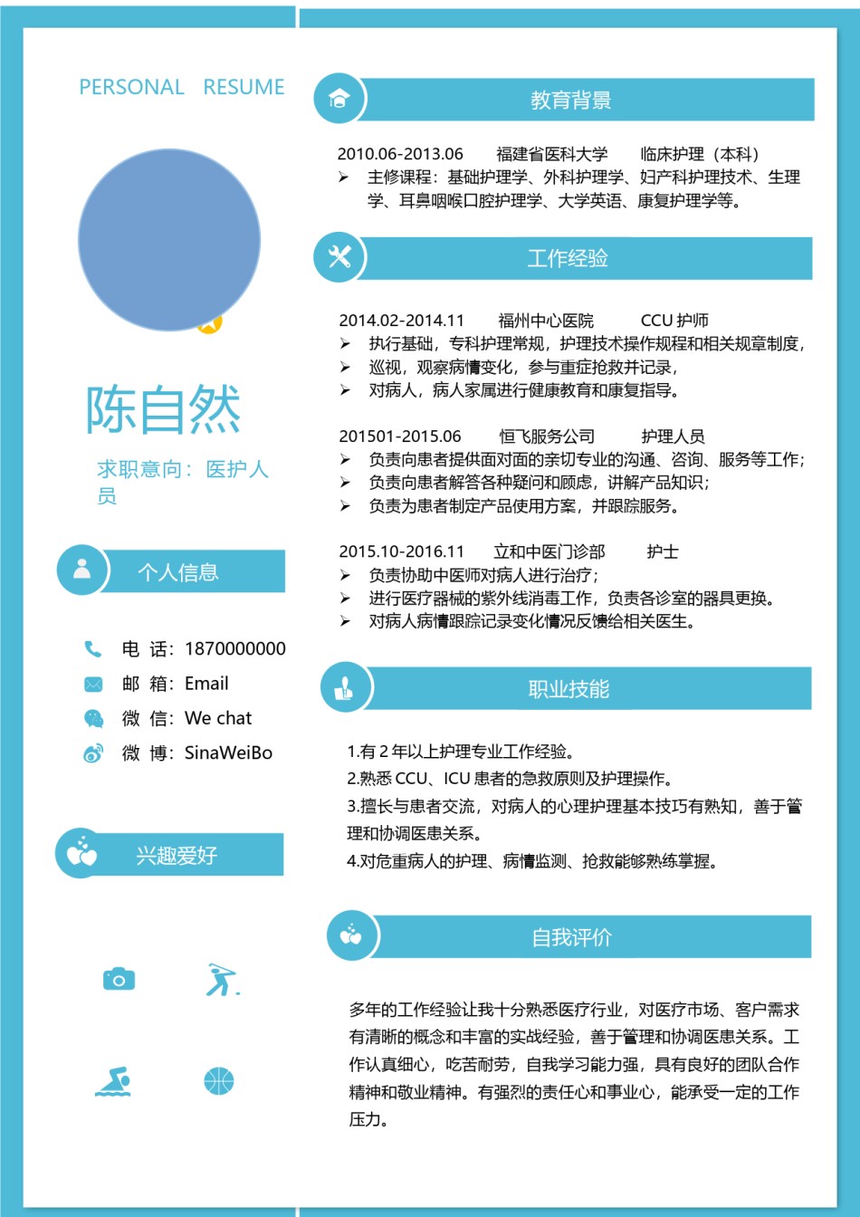 医生护士简历模板三页 (4).docx_第2页