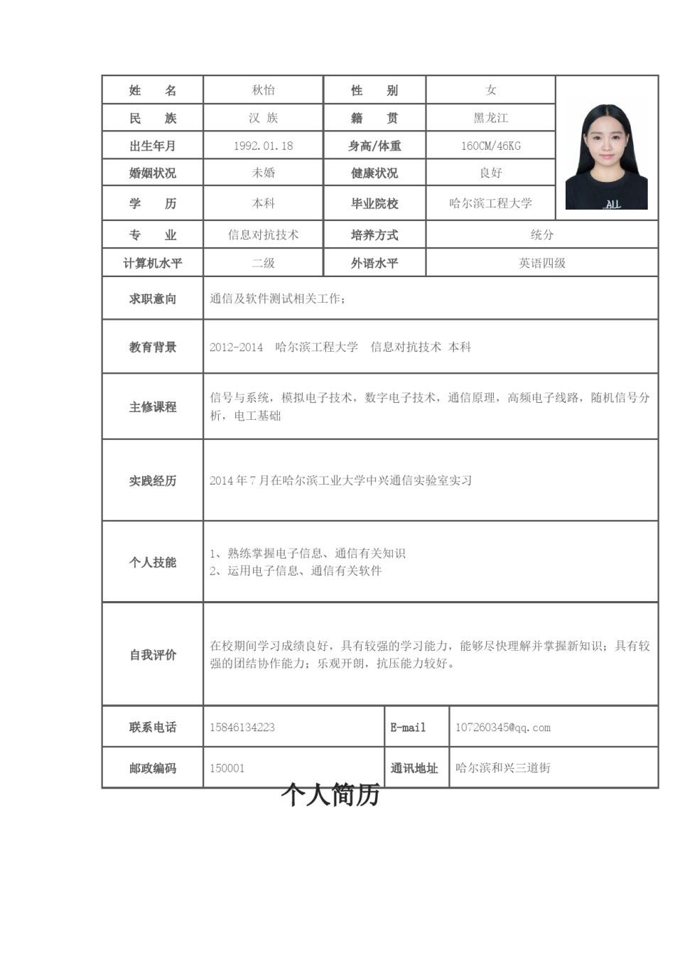 个人简历表格版 (6).docx_第1页