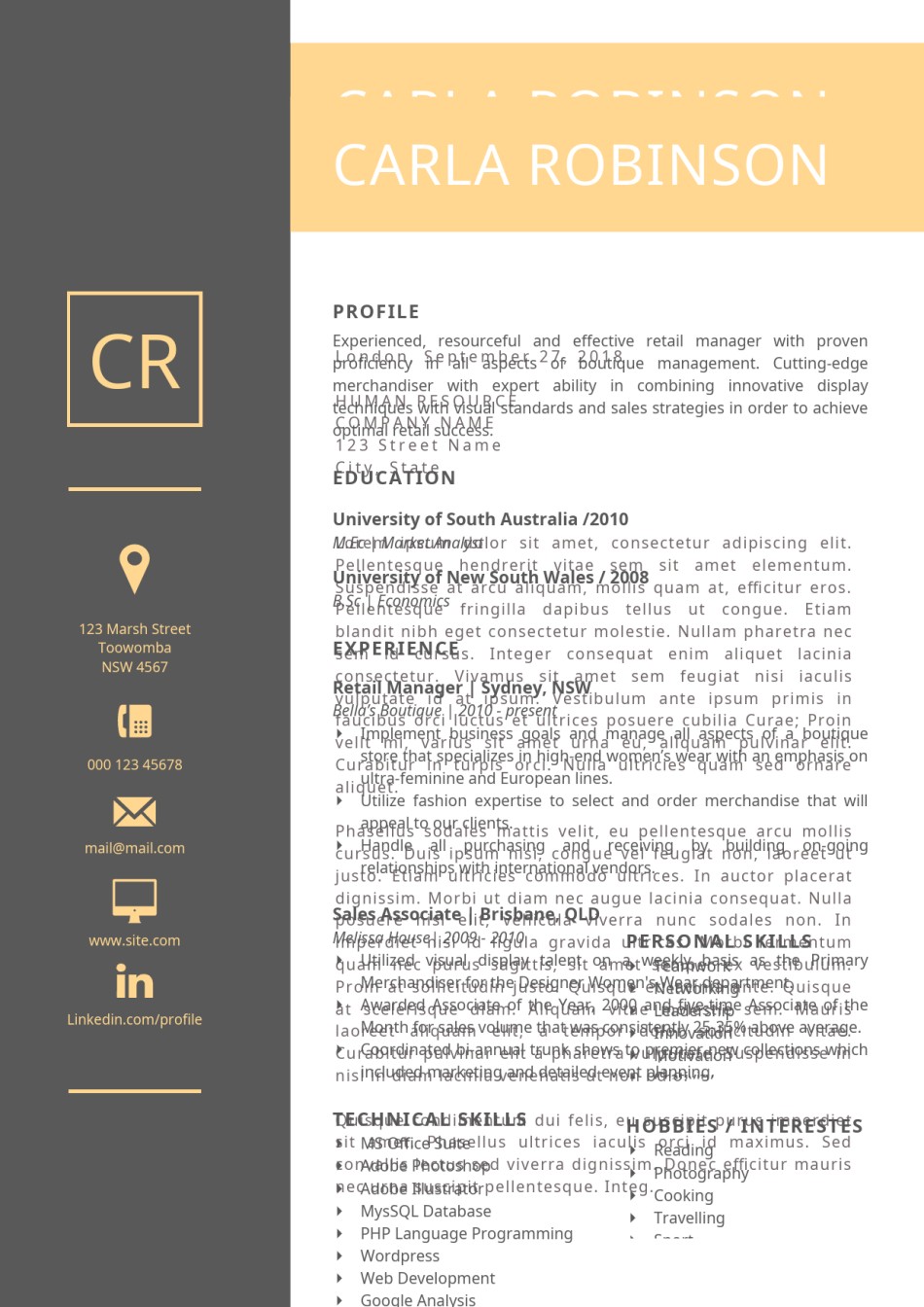 英文简历模板双页 (7).docx_第1页