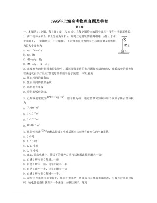 1995年上海高考物理真题及答案.doc