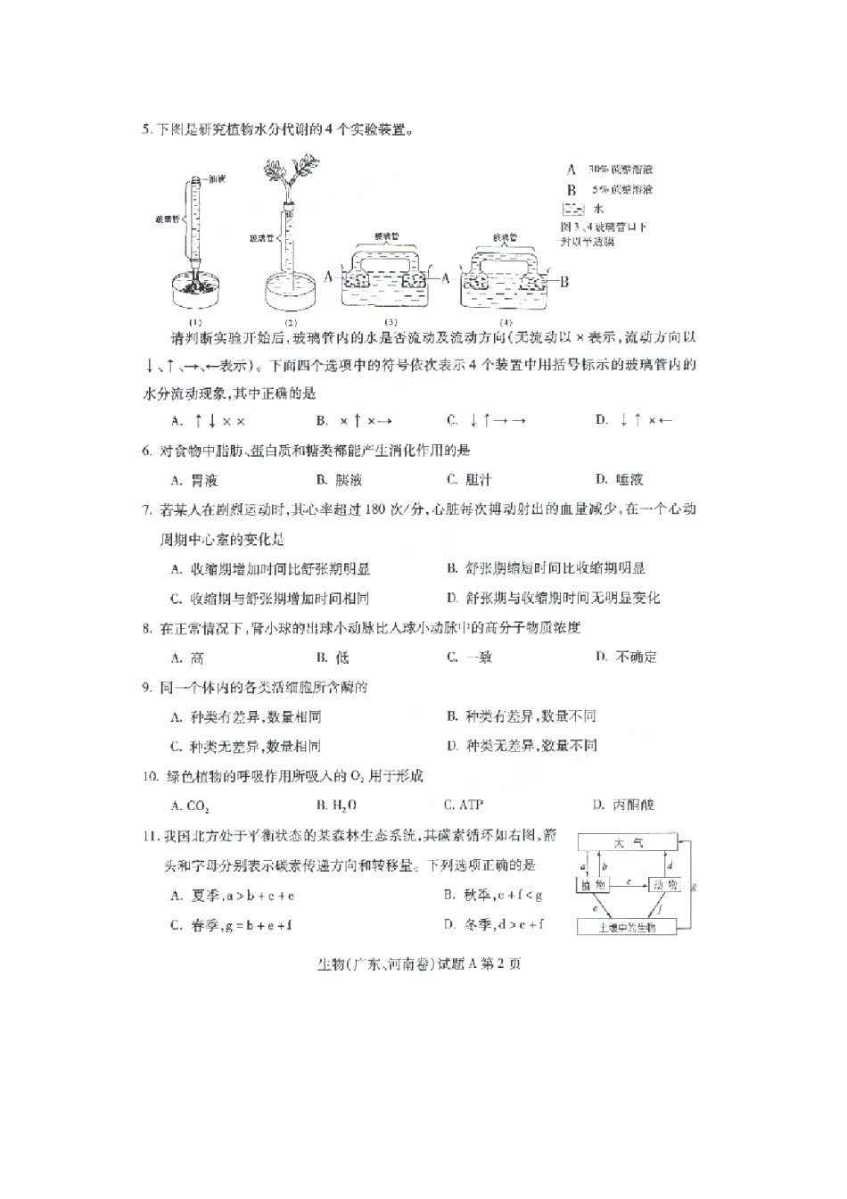 2001年河南高考生物真题及答案(图片版).doc_第2页
