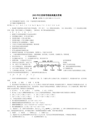 2003年江西高考理综真题及答案.doc