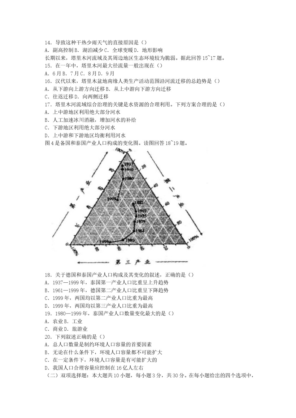 2005年江苏高考地理真题及答案.doc_第3页