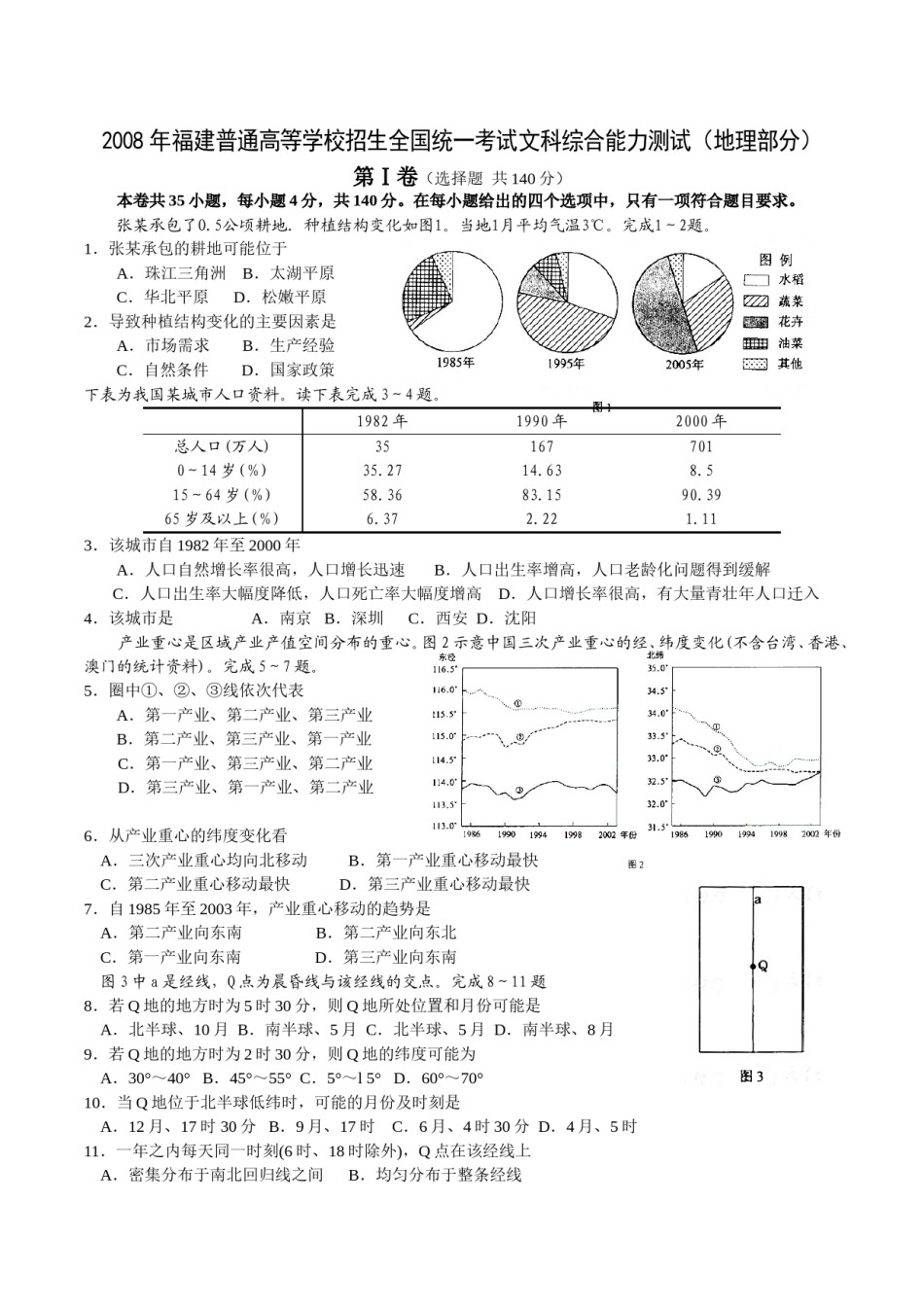 2008年高考福建卷(文综地理部分)(含答案).doc_第1页