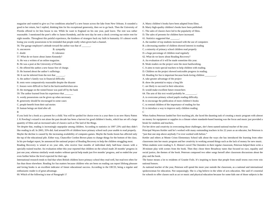 2007年高考真题英语(山东卷)（含解析版）.doc_第2页