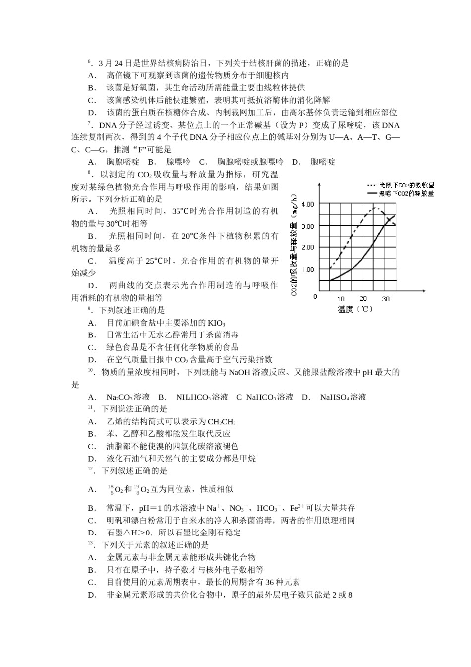 2007年山东高考理科综合真题及答案.doc_第2页