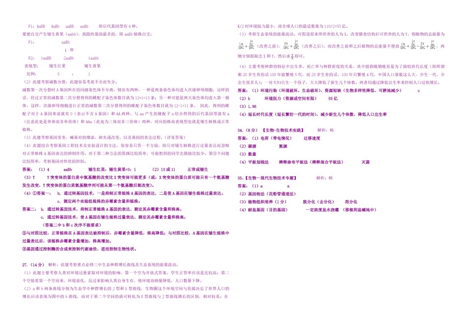 2008年高考真题 生物(山东卷)（含解析版）.pdf_第3页