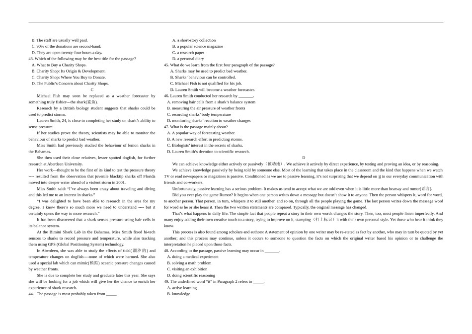 2008年天津高考英语试卷（原卷版）.doc_第3页