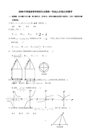 2009年高考真题数学【文】(山东卷)（原卷版).doc