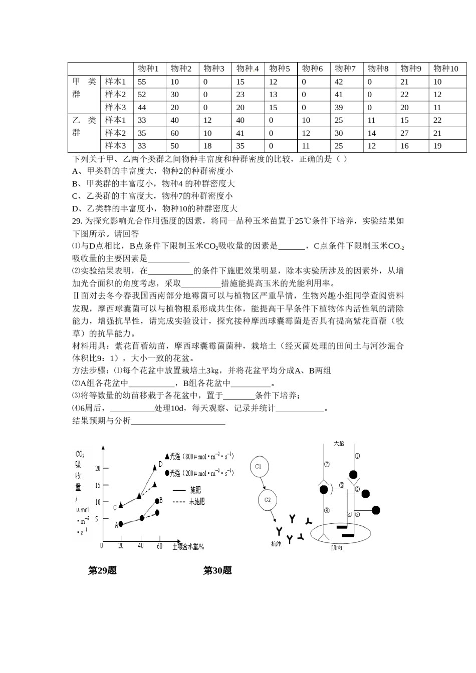 2010年安徽高考生物真题及答案.doc_第2页