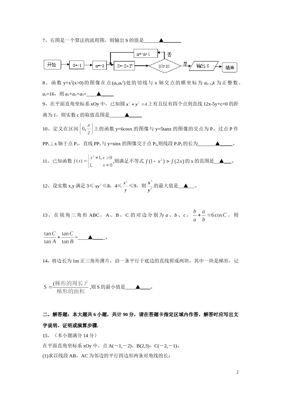 2010年江苏高考数学试题及答案.doc_第2页