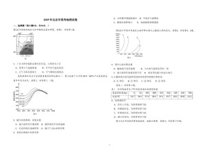 2009年北京市高考地理试卷（含解析版）.doc