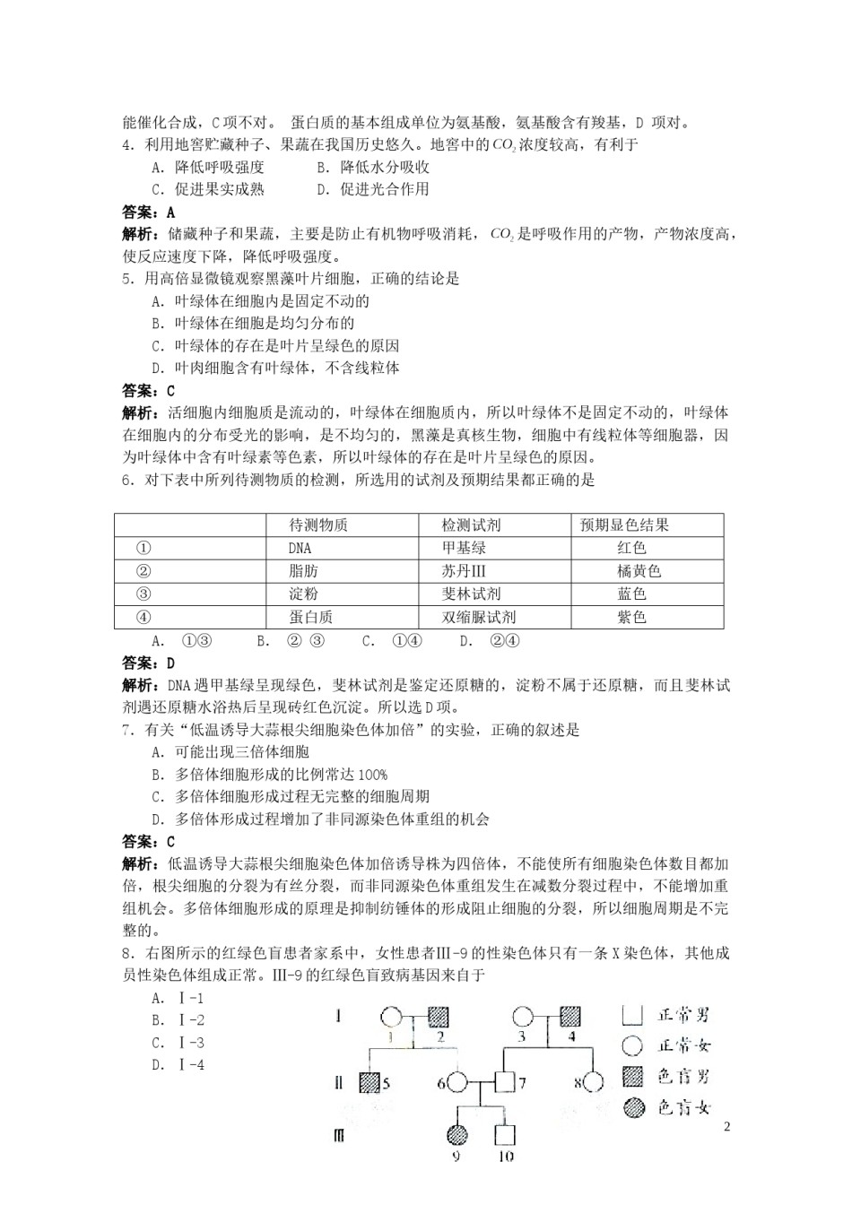 2009广东高考理综生物试卷及答案.doc_第2页