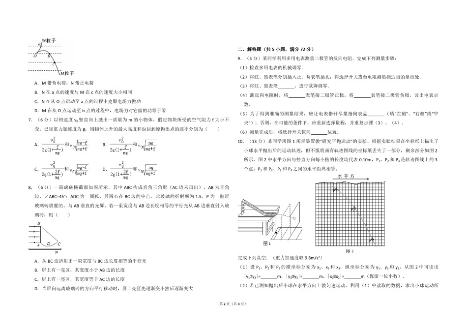 2009年全国统一高考物理试卷（全国卷ⅱ）（原卷版）.pdf_第2页