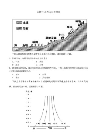 2010年高考真题 地理(山东卷)（含解析版）.pdf