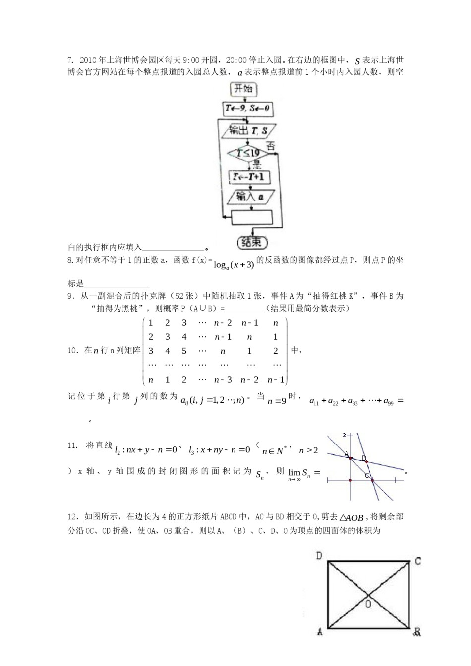 2010年上海高考数学真题（理科）试卷（word解析版）.doc_第2页