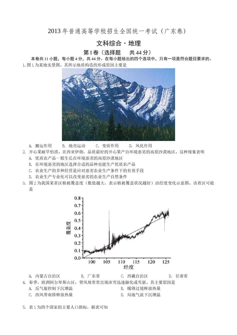 2013广东高考文综(地理)-高清word-附答案.doc_第1页
