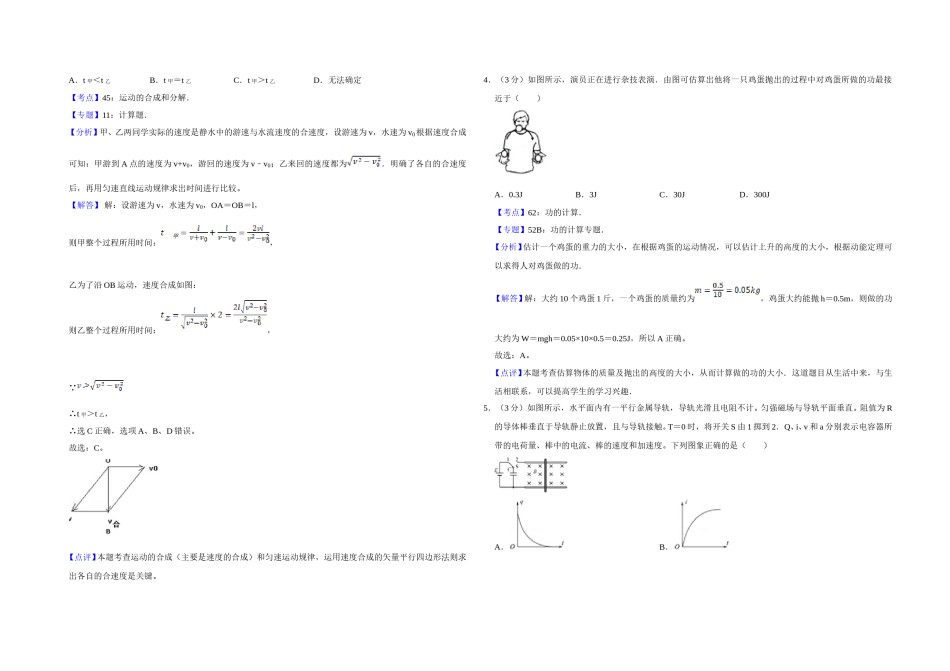 2011年江苏省高考物理试卷解析版   .doc_第2页