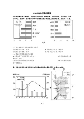 2011年高考安徽卷(文综地理部分)(含答案).docx