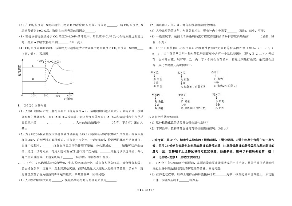 2011年全国统一高考生物试卷（新课标）（原卷版）.pdf_第2页
