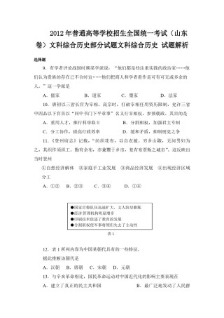 2012年高考真题 历史(山东卷)（原卷版）.pdf