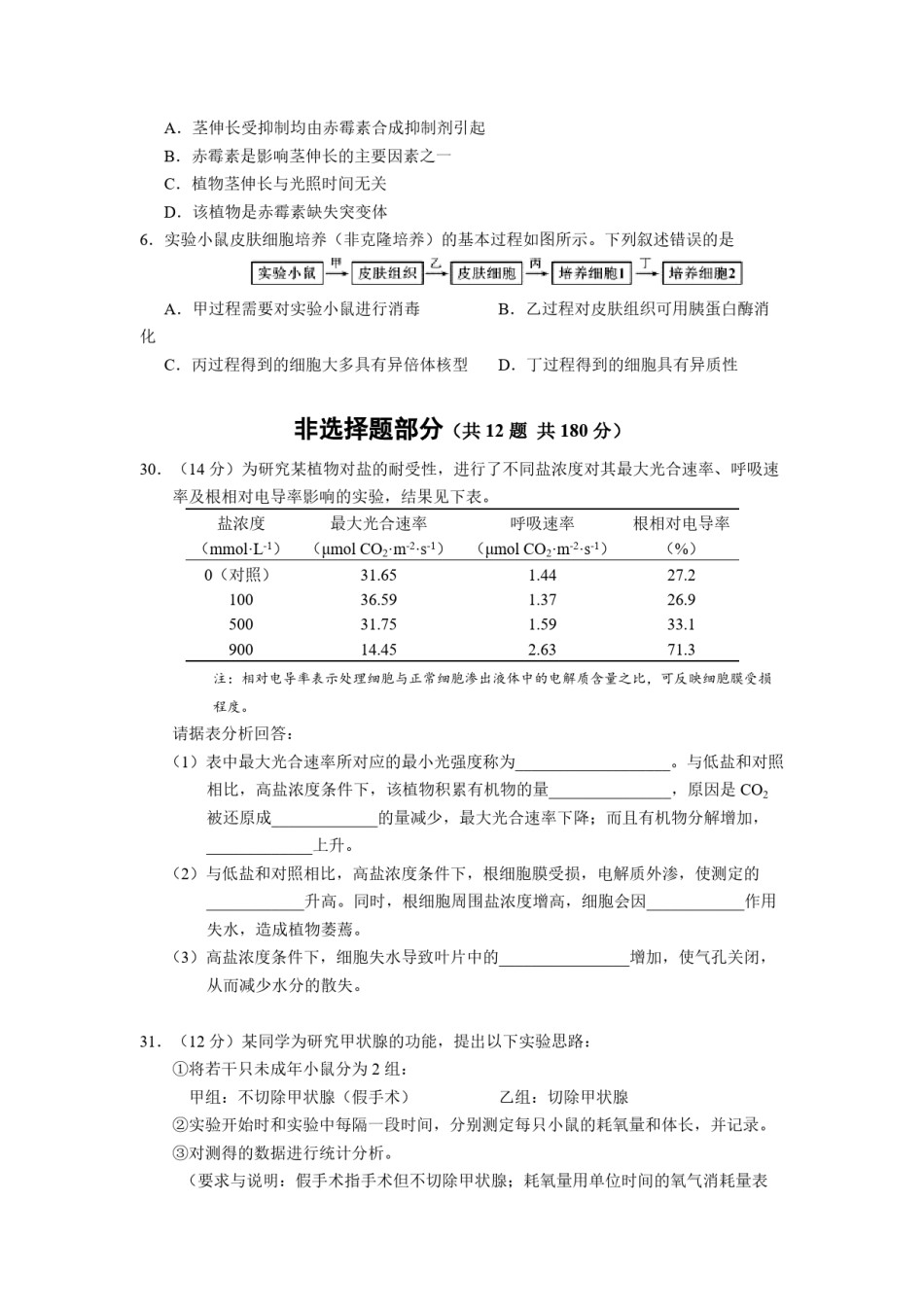 2013年浙江省高考生物（原卷版）.pdf_第2页