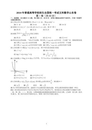 2014年山东高考文科数学真题及答案.doc