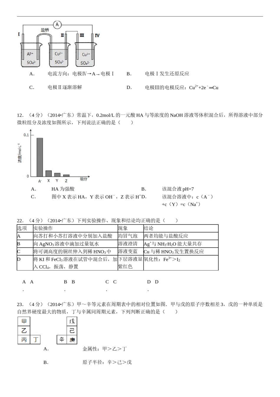 2014年广东高考化学试题及答案.doc_第2页