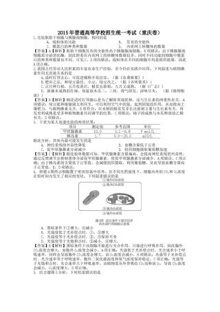 2015年高考重庆高考理综生物试题含答案word版.docx