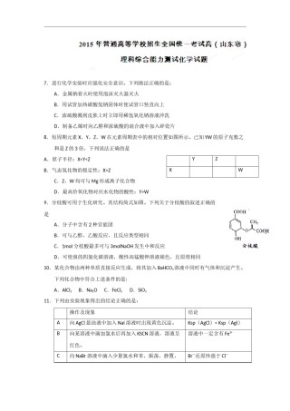 2015年高考真题 化学(山东卷)（原卷版）.docx