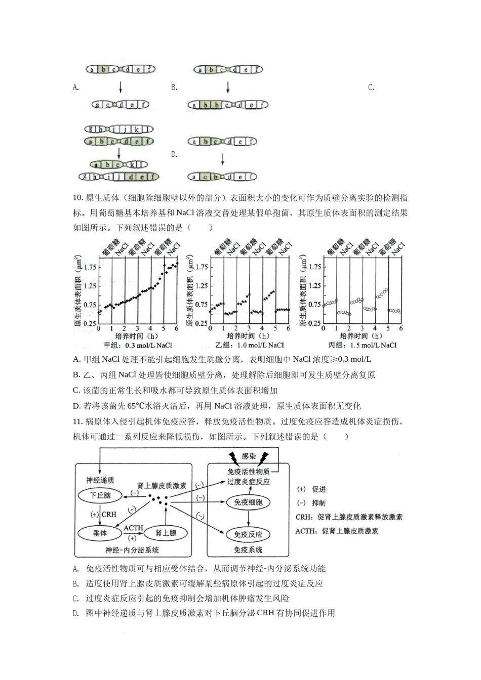 精品解析：2022年新高考湖南生物高考真题（原卷版）.docx_第3页