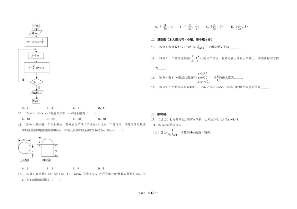 2015年全国统一高考数学试卷（理科）（新课标ⅰ）（含解析版）.doc_第2页