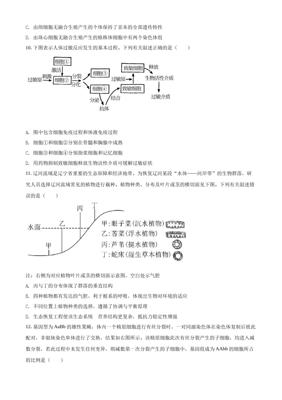 精品解析：2021年新高考辽宁生物高考真题（原卷版）.docx_第3页