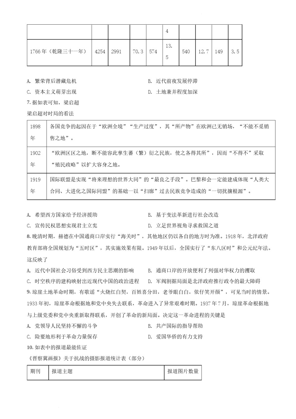 精品解析：2021年新高考海南历史高考真题（原卷版）.docx_第2页