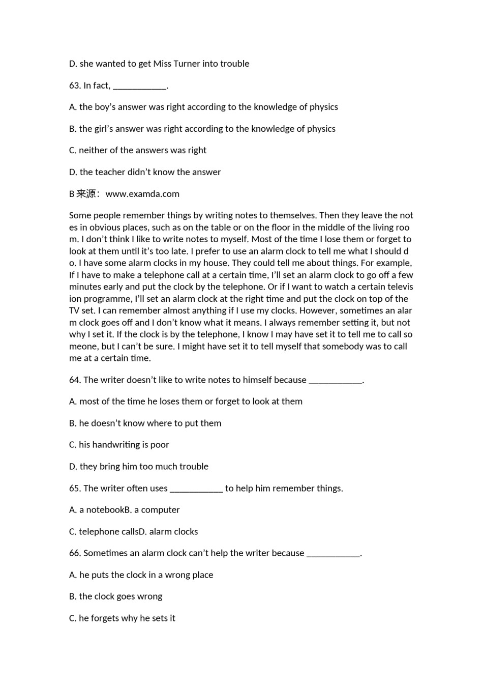 河南省开封市2005-2006学年度第一学期期末调研高一英语试题-人教版3.doc.docx_第2页