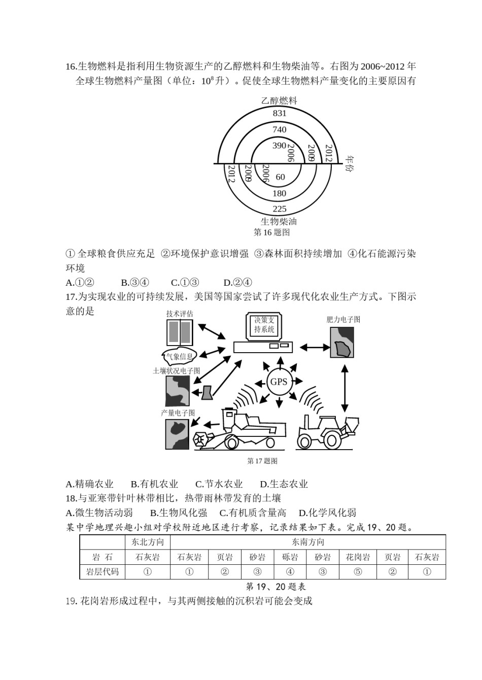 2015年浙江省高考地理【10月】（原卷版）.doc_第3页