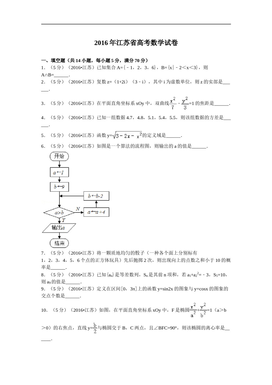 2016年江苏高考数学试题及答案.doc_第1页