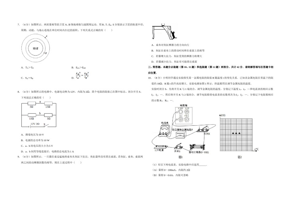 2016年江苏省高考物理试卷   .doc_第2页