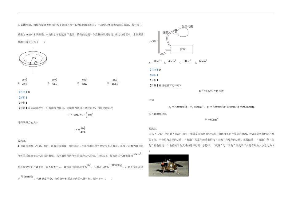 2021年高考真题 物理（山东卷)（含解析版）.doc_第2页