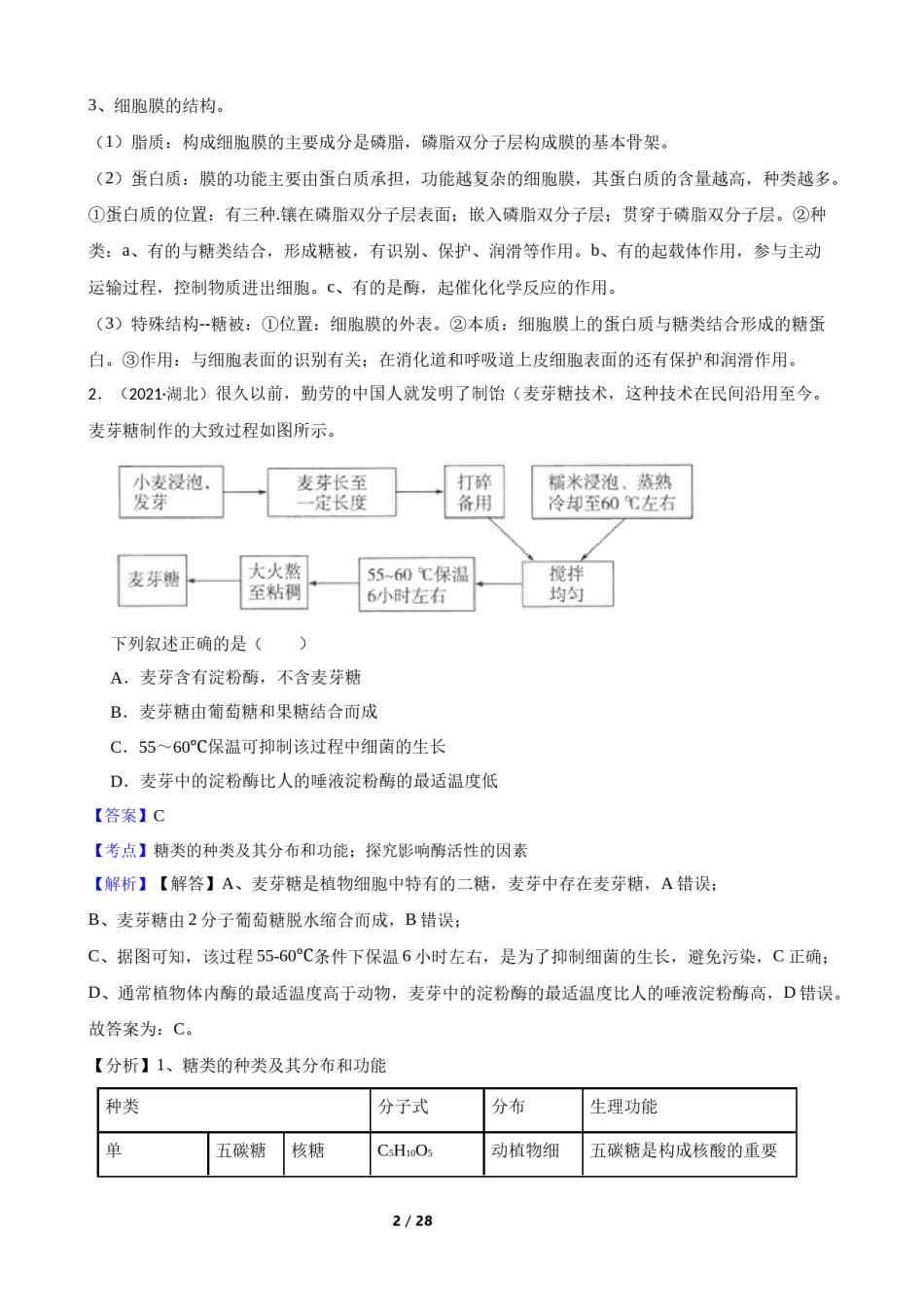 2021年高考生物真题试卷（湖北卷）(教师版).docx_第2页
