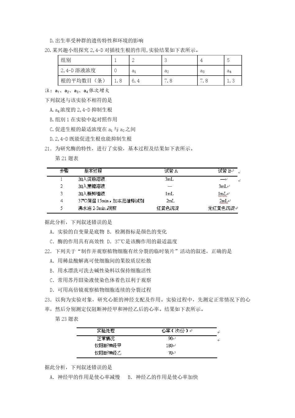 2016年浙江省高考生物【4月】（原卷版）.pdf_第3页