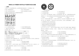 2020高考海南卷历史（原卷版）.doc