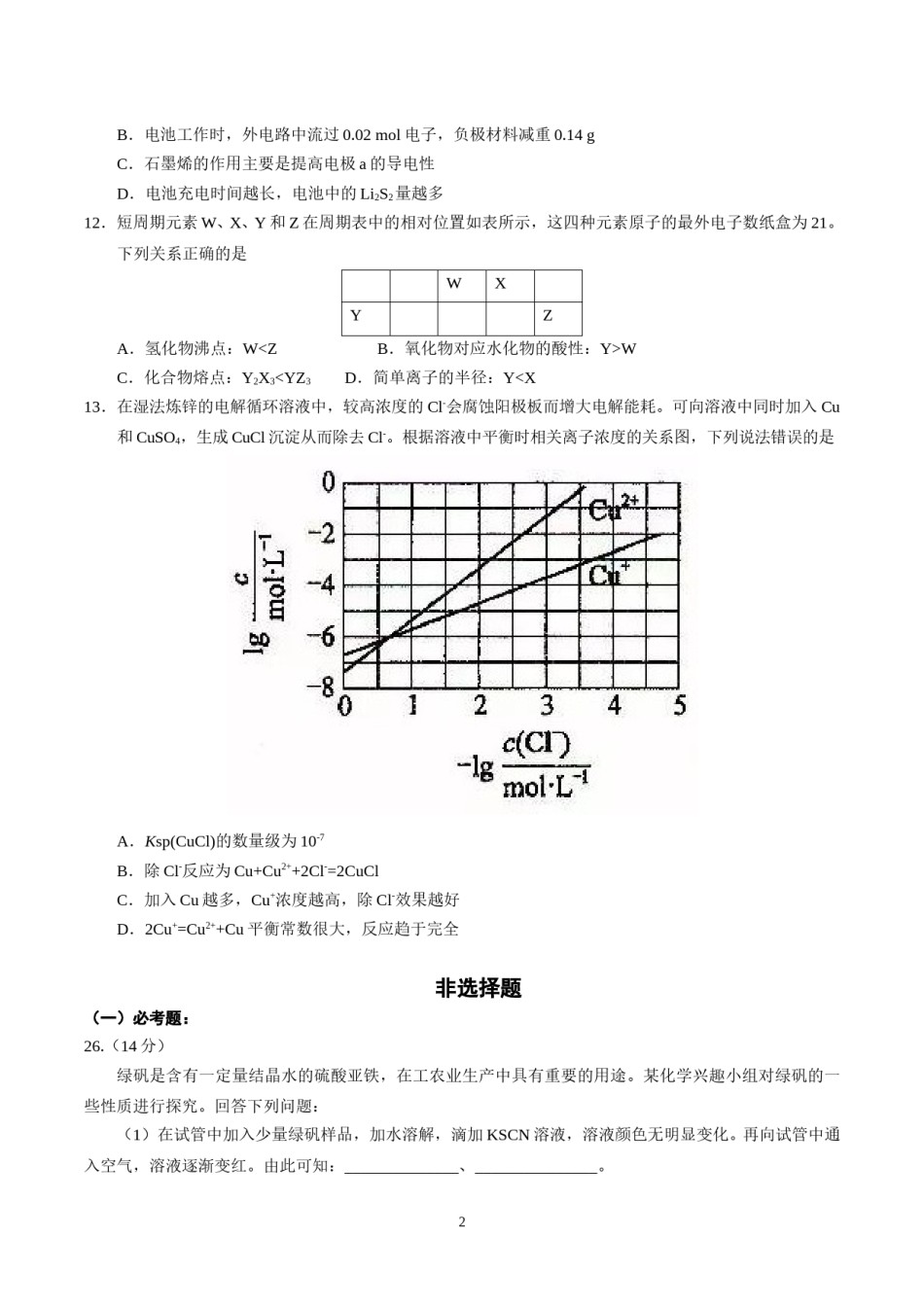2017年高考贵州理综化学试题和参考答案.doc_第2页
