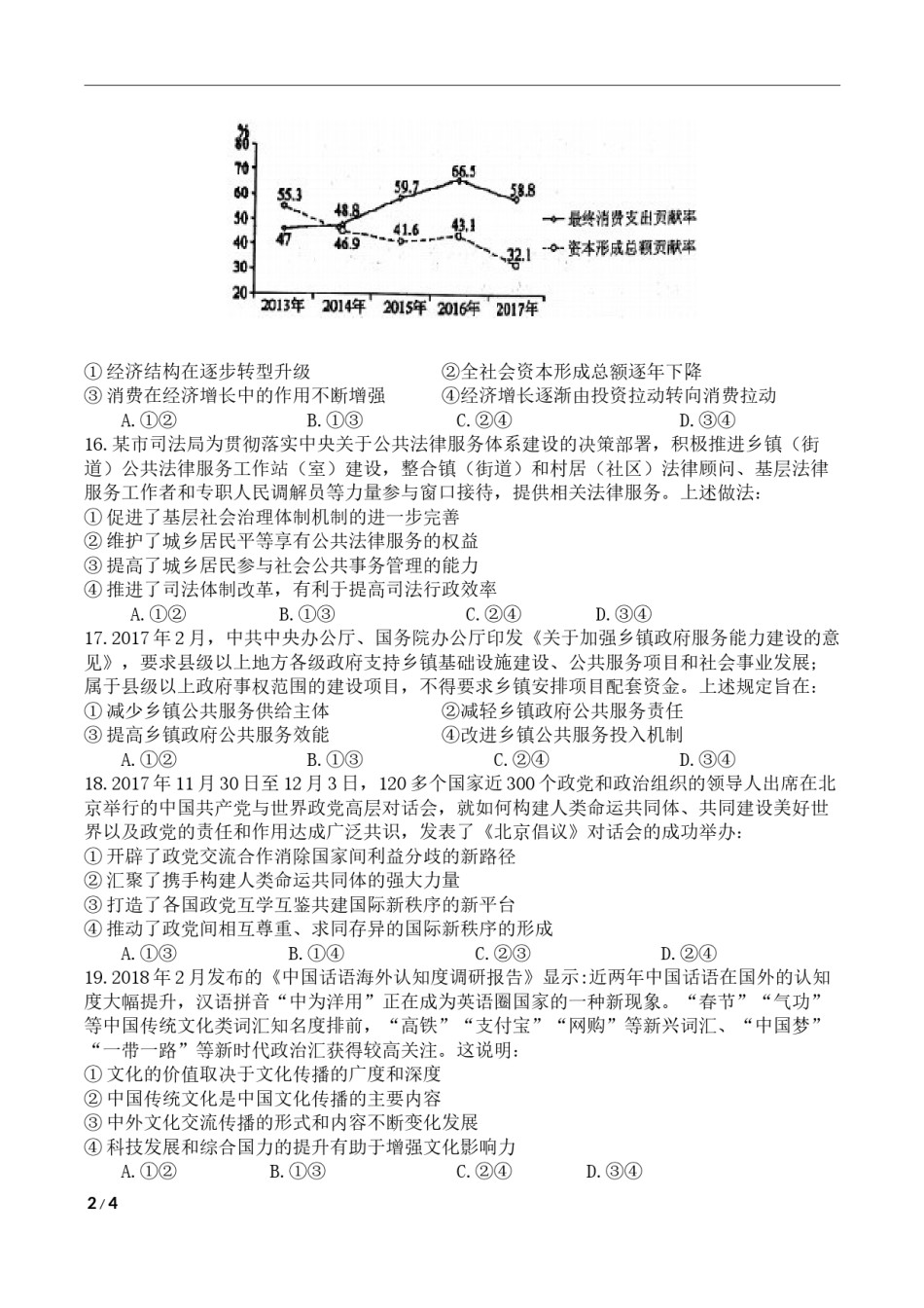 2018年高考真题 政治(山东卷)（原卷版）.docx_第2页