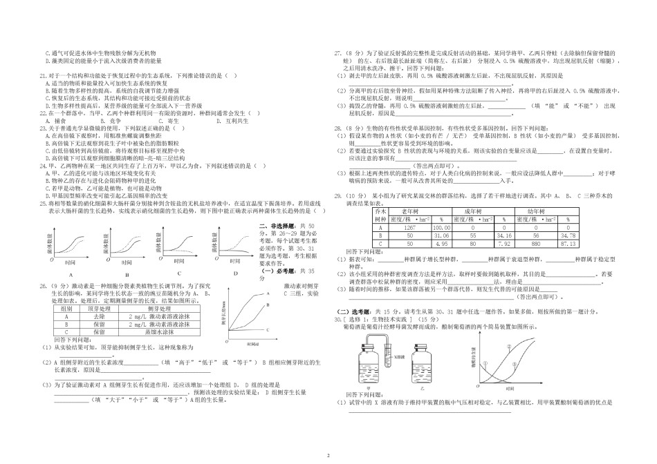 2018年高考海南卷生物（原卷版）.pdf_第2页